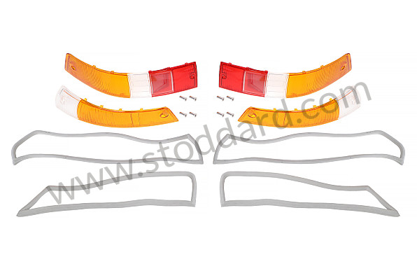 99A001024499 - FRONT + REAR INDICATOR GLASS KIT WITH GASKET for Porsche 912 &bull; 1966 &bull; 912 1.6 &bull; Coupe &bull; Manual Gearbox, 4 Speed