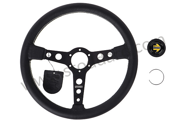 99A001024513 - BLACK LEATHER MOMO PROTOTIPO THREE-SPOKE STEERING WHEEL for Porsche 