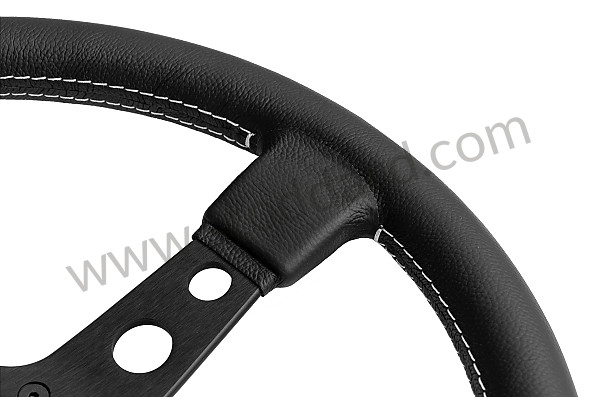 99A001024513 - BLACK LEATHER MOMO PROTOTIPO THREE-SPOKE STEERING WHEEL for Porsche 