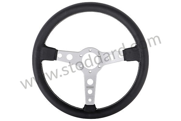 99A001024514 - BLACK LEATHER MOMO PROTOTIPO THREE-SPOKE STEERING WHEEL for Porsche 924 80-85 &bull; 1980 &bull; 924 Turbo &bull; Coupe &bull; Manual Gearbox, 5 Speed