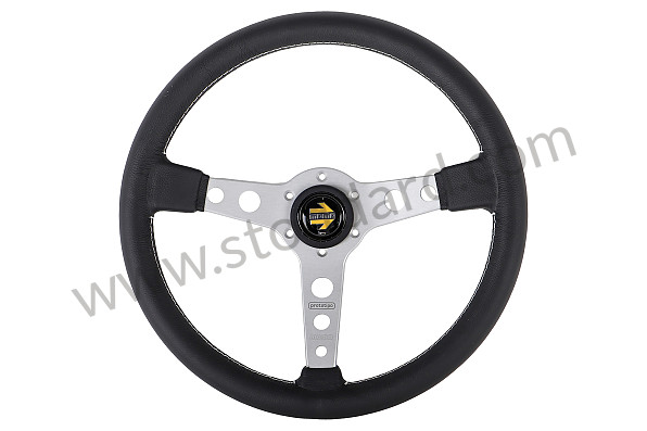 99A001024514 - BLACK LEATHER MOMO PROTOTIPO THREE-SPOKE STEERING WHEEL for Porsche 924 80-85 &bull; 1980 &bull; 924 Turbo &bull; Coupe &bull; Manual Gearbox, 5 Speed