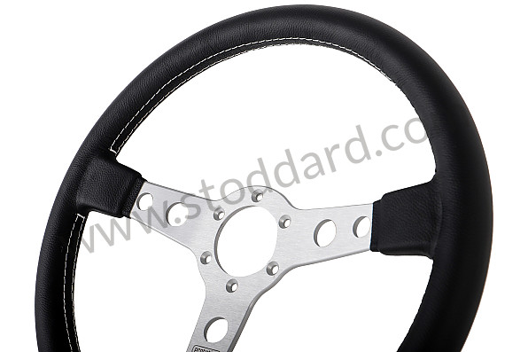 99A001024514 - BLACK LEATHER MOMO PROTOTIPO THREE-SPOKE STEERING WHEEL for Porsche 924 80-85 &bull; 1980 &bull; 924 Turbo &bull; Coupe &bull; Manual Gearbox, 5 Speed