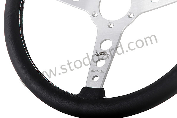 99A001024514 - BLACK LEATHER MOMO PROTOTIPO THREE-SPOKE STEERING WHEEL for Porsche 