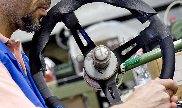 99A001024514 - BLACK LEATHER MOMO PROTOTIPO THREE-SPOKE STEERING WHEEL for Porsche 