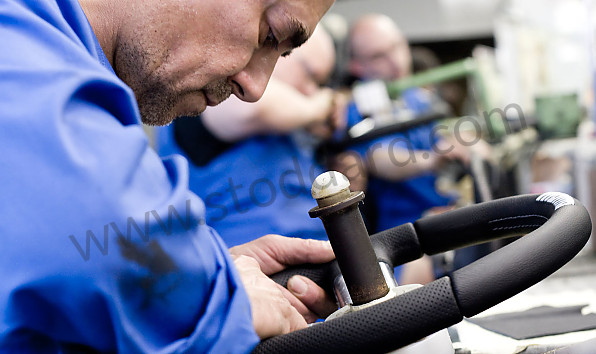 99A001024514 - BLACK LEATHER MOMO PROTOTIPO THREE-SPOKE STEERING WHEEL for Porsche 