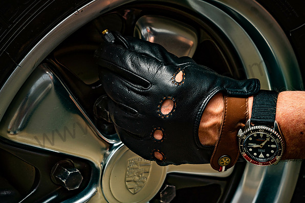 99A001026983 - BLACK LEATHER DRIVING GLOVES - NIGHT DRIVER for Porsche 