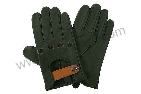 99A001026984 - GREEN LEATHER DRIVING GLOVES - VINTAGE RACERS for Porsche 