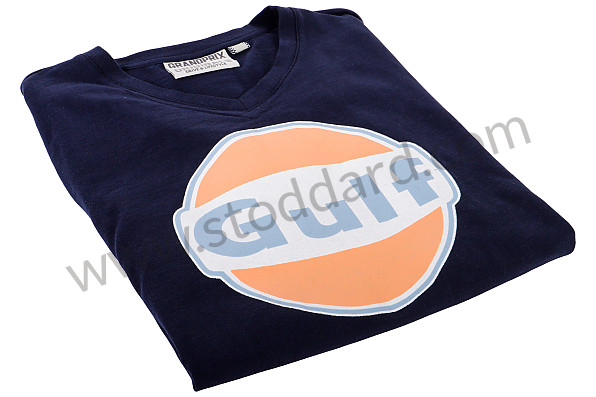 99A001032677 - GULF T-SHIRT VINTAGE NAVY BLUE V-NECK for Porsche 