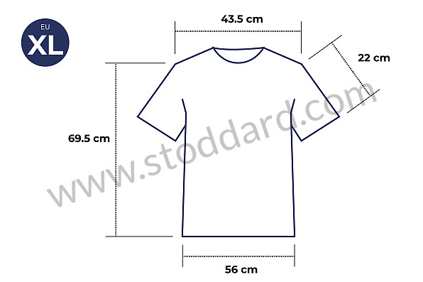 99A001032679 - GULF T-SHIRT VINTAGE NAVY BLUE V-NECK for Porsche 