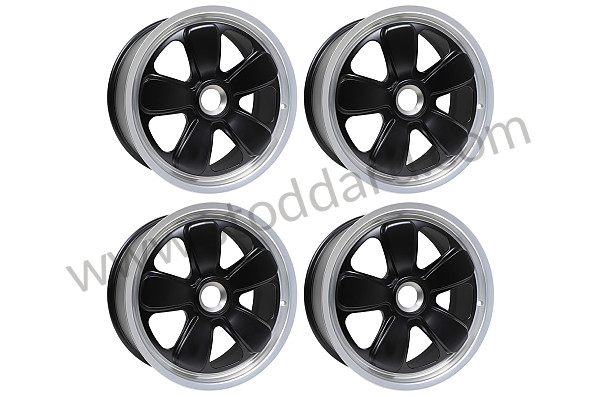 99A001040774 - ORIGINAL FUCHS 20-INCH WHEEL KIT OF 4 9 AND 12-INCH WHEELS (BLACK FINISH) (ET 51 FRONT / ET 63 REAR) WITH CENTRAL CLOSURE for Porsche 