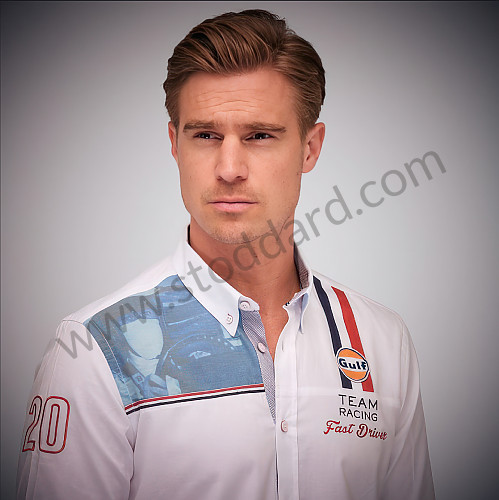 99A001040793 - GULF RACING SHIRT - WHITE for Porsche 