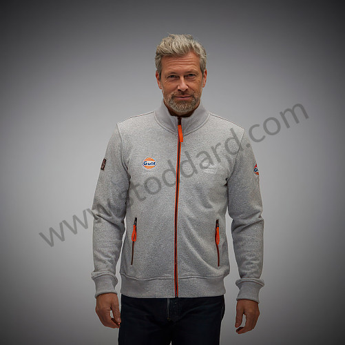 99A001041442 - SWEATSHIRT ZIP GULF SMART RACING - GREY for Porsche 