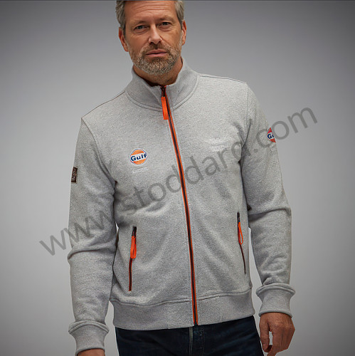 99A001041442 - SWEATSHIRT ZIP GULF SMART RACING - GREY for Porsche 