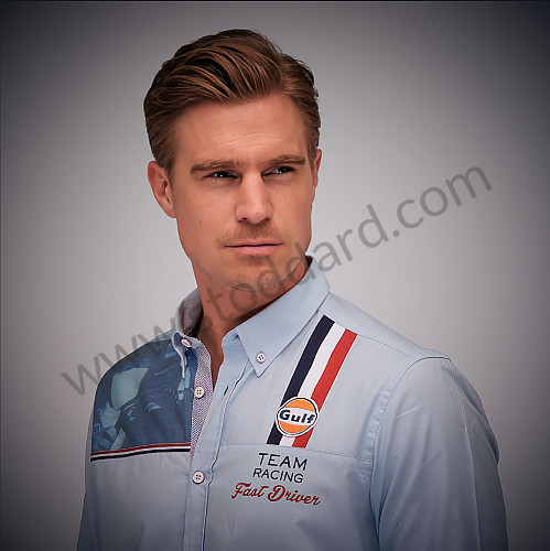 99A001041609 - GULF RACING SHIRT - BLUE for Porsche 