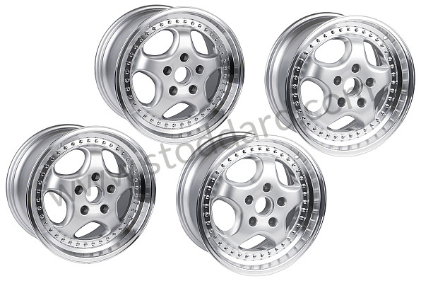 99A001041623 - LOOK 3-PIECE WHEEL KIT 8 X 18 ET 55 FRONT / 10 X 18 ET 61 for Porsche 944 85-88 &bull; 1987 &bull; 944 Turbo &bull; Coupe &bull; Manual Gearbox, 5 Speed