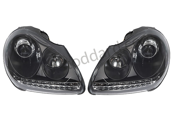 99A001064185 - BLACK FRONT HEADLIGHTS WITH LED INDICATOR for Porsche Cayenne 955 03-06 &bull; 2003 &bull; Cayenne V6 &bull; Manual Gearbox, 6 Speed
