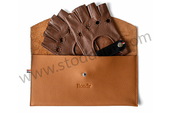 99A001069351 - LEATHER DRIVING FINGERLESS GLOVES - COGNAC CRUISER for Porsche 
