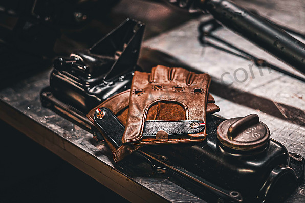 99A001069352 - LEATHER DRIVING FINGERLESS GLOVES - COGNAC CRUISER for Porsche 
