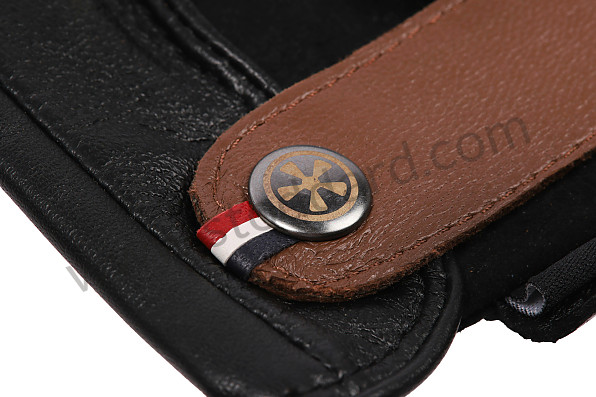 99A001069354 - BLACK LEATHER DRIVING FINGERLESS GLOVES - NIGHT DRIVER for Porsche 