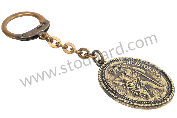 99A001078835 - SAINT CHRISTOPHER REUTTER MEDALLION KEYCHAIN 356 ORIGINAL METAL LIMITED EDITION - GOLD PATINA for Porsche 
