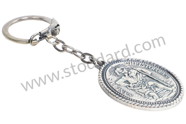 99A001078836 - SAINT CHRISTOPHER REUTTER MEDALLION KEYCHAIN 356 ORIGINAL METAL LIMITED EDITION - SILVER PATINA for Porsche 
