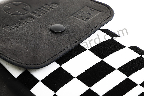 99A001078863 - REUTTER RECARO CLASSIC FIRST AID KIT CASE IN LEATHER AND FABRIC - PASHA BLACK AND WHITE for Porsche 