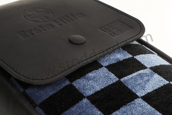 99A001078864 - REUTTER RECARO CLASSIC FIRST AID KIT CASE IN LEATHER AND FABRIC - PASHA BLACK AND BLUE for Porsche 