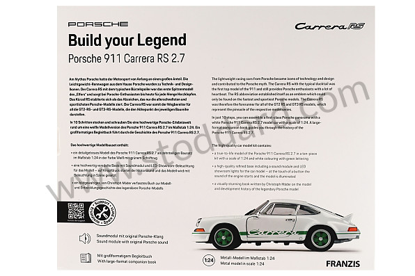 99A001083259 - 911 CARRERA 2.7 RS 1/24 SCALE MODEL WITH ENGINE SOUND (ENGLISH & GERMAN) - NEW VERSION for Porsche 