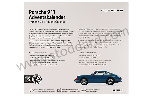 99A001083261 - 911 CLASSIC (1963) BLUE ADVENT CALENDAR 1/43 SCALE WITH ENGINE SOUND (ENGLISH & GERMAN) for Porsche 