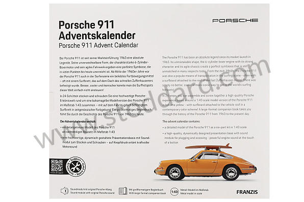99A001083262 - 911 YELLOW ADVENT CALENDAR 1/43 SCALE WITH ENGINE SOUND (ENGLISH & GERMAN) - LIMITED EDITION WITH ROOF SURFING for Porsche 