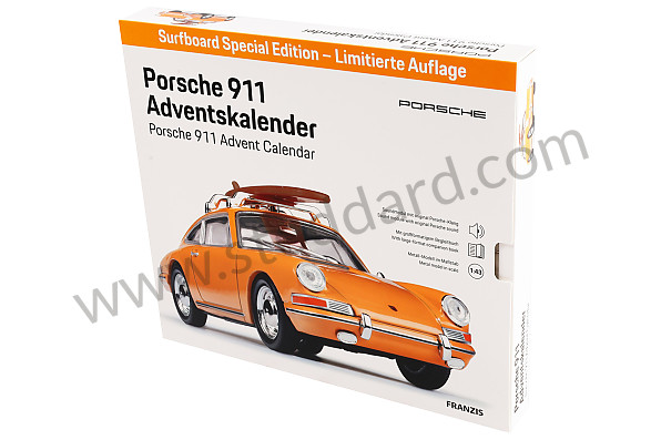 99A001083262 - 911 YELLOW ADVENT CALENDAR 1/43 SCALE WITH ENGINE SOUND (ENGLISH & GERMAN) - LIMITED EDITION WITH ROOF SURFING for Porsche 