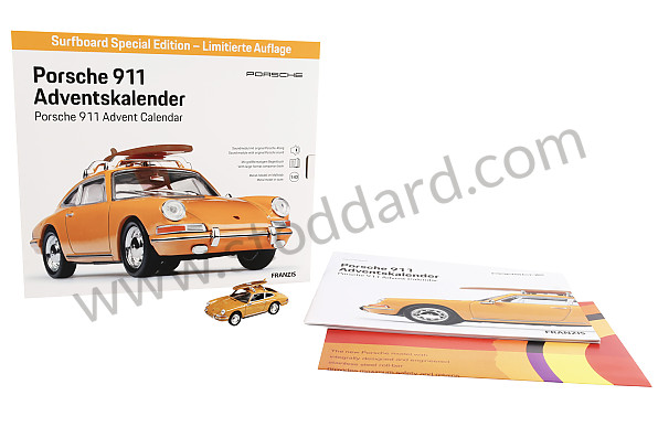 99A001083262 - 911 YELLOW ADVENT CALENDAR 1/43 SCALE WITH ENGINE SOUND (ENGLISH & GERMAN) - LIMITED EDITION WITH ROOF SURFING for Porsche 