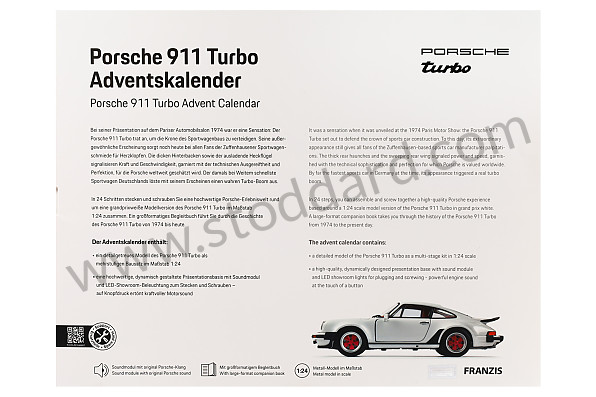 99A001083264 - 911 TURBO WHITE ADVENT CALENDAR 1/24 SCALE WITH ENGINE SOUND (ENGLISH & GERMAN) for Porsche 