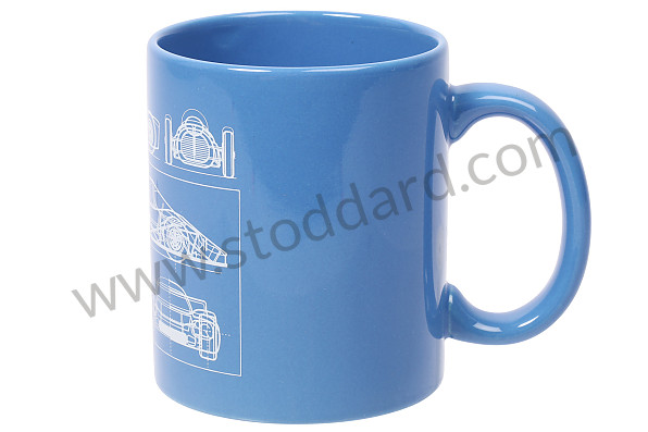 99A001083338 - 24H LE MANS MUG OFFICIAL PRODUCT WITH TECHNICAL DRAWINGS - BLUE for Porsche 