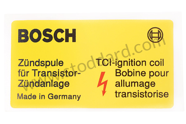 99A001083492 - BOSCH IGNITION COIL STICKER for Porsche 964 &bull; 1993 &bull; 964 Carrera 2 &bull; Coupe &bull; Manual Gearbox, 5 Speed