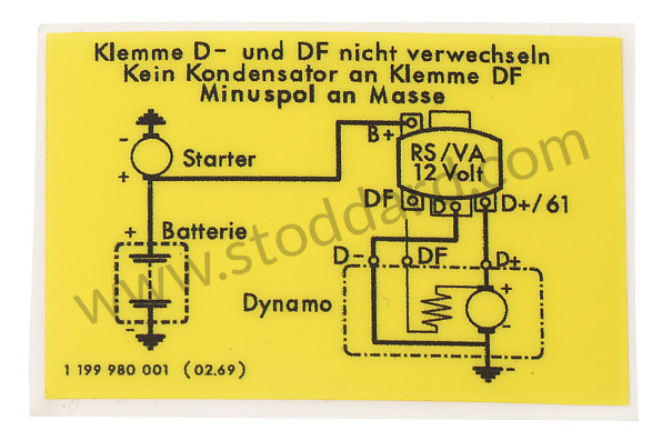99A001083497 - BOSCH STICKER ON 12 VOLT REGULATOR for Porsche 