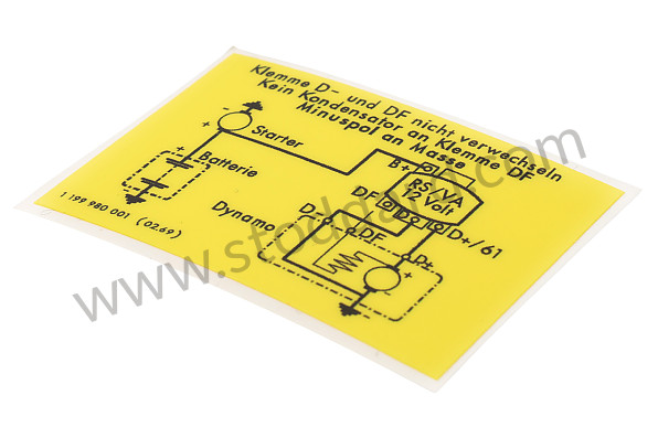 99A001083497 - BOSCH STICKER ON 12 VOLT REGULATOR for Porsche 