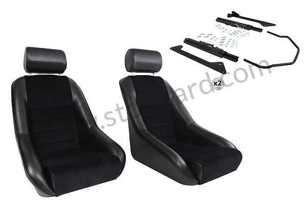 99A001084969 - COMPLETE KIT CLASSIC BUCKET SPORT SEAT + HEADREST + FIXINGS for Porsche 911 70-73 &bull; 1973 &bull; 2.4T-E &bull; Coupe &bull; Automatic Gearbox