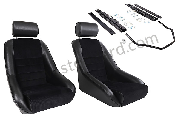 99A001084972 - COMPLETE KIT CLASSIC BUCKET SPORT SEAT + HEADREST + FIXINGS for Porsche 911 74-77 + 912E &bull; 1976 &bull; 2.7S &bull; Coupe &bull; Automatic Gearbox
