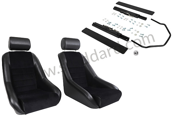 99A001084978 - COMPLETE KIT CLASSIC BUCKET SPORT SEAT + HEADREST + FIXINGS for Porsche 356A &bull; 1955 &bull; 1300 (506/2) &bull; Cabrio A T1 &bull; Manual Gearbox, 4 Speed