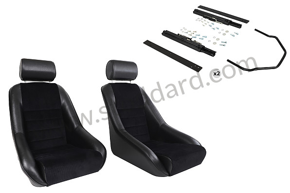 99A001084980 - COMPLETE KIT CLASSIC BUCKET SPORT SEAT + HEADREST + FIXINGS for Porsche 