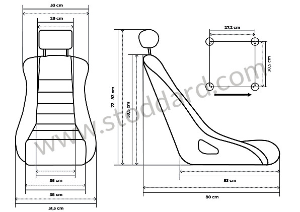 99A001091021 - COMPLETE KIT CLASSIC BUCKET SPORT SEAT + HEADREST + FIXINGS for Porsche 911 70-73 &bull; 1973 &bull; 2.4T-E &bull; Targa &bull; Automatic Gearbox