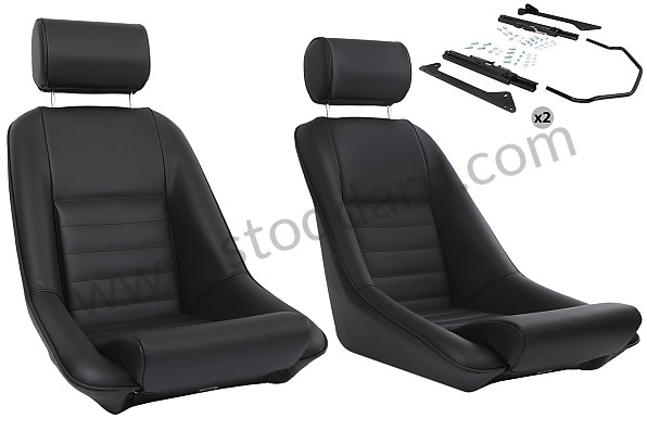 99A001091024 - CLASSIC BUCKET SPORT SEAT KIT + HEADREST + FIXINGS for Porsche 911 70-73 &bull; 1973 &bull; 2.4T-E &bull; Coupe &bull; Automatic Gearbox