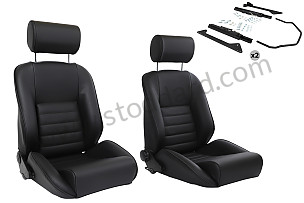 CLASSIC SPORT SEAT KIT + HEADREST + FIXINGS COMPLETE KIT / BLACK / BLACK / LEATHER (99A001091026)