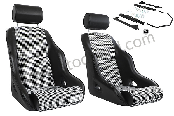 99A001091032 - CLASSIC BUCKET SPORT SEAT KIT + HEADREST + FIXINGS for Porsche 911 70-73 &bull; 1972 &bull; 2.4E &bull; Targa &bull; Automatic Gearbox