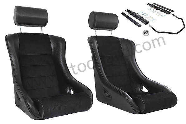 99A001091035 - COMPLETE KIT CLASSIC BUCKET SPORT SEAT + HEADREST + FIXINGS for Porsche 911 74-77 + 912E &bull; 1976 &bull; 2.7S &bull; Coupe &bull; Automatic Gearbox