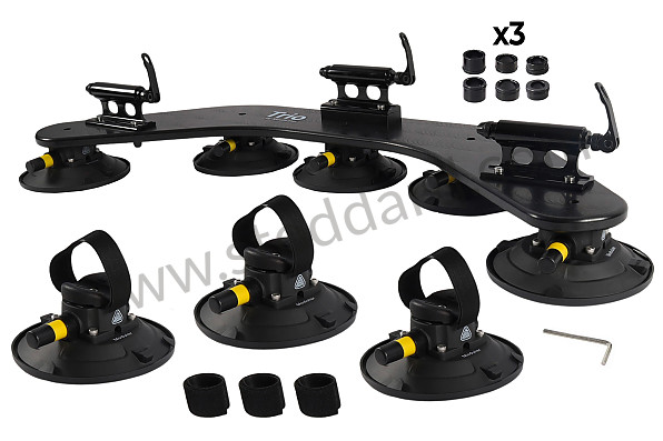 99A001111266 - TRIO BIKE RACK WITH 8 SUCTION CUPS (16KG PER BIKE) for Porsche 996 Gt3 / Gt3-1 &bull; 2000 &bull; 996 Gt3 &bull; Coupe &bull; Manual Gearbox, 6 Speed
