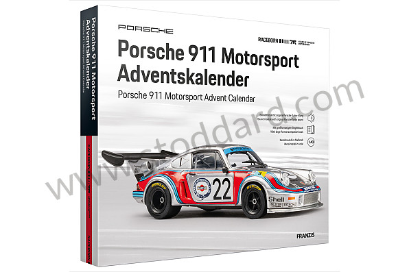 99A001114505 - 911 CARRERA RSR TURBO 2.1 MARTINI RACING ADVENT CALENDAR 1/43 SCALE WITH ENGINE SOUND (ENGLISH & GERMAN) - 75 YEARS MOTORSPORT EDITION for Porsche 