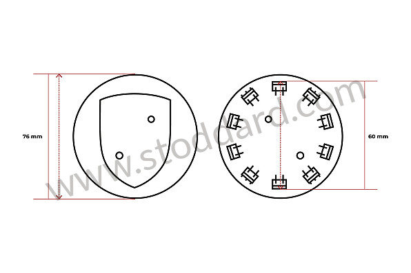 9Y0601149A - HUB CAP for Porsche 997 05-08 &bull; 2006 &bull; 997 C2S &bull; Cabrio &bull; Manual Gearbox, 6 Speed