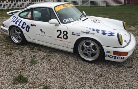 This 1991 Porsche Carrera Cup car, which has significant racing history, is featured in the Crawford exhibit.